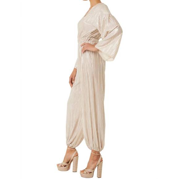 NEW MISA LOS ANGELES pleated jumpsuit in ivory - Picture 3 of 5